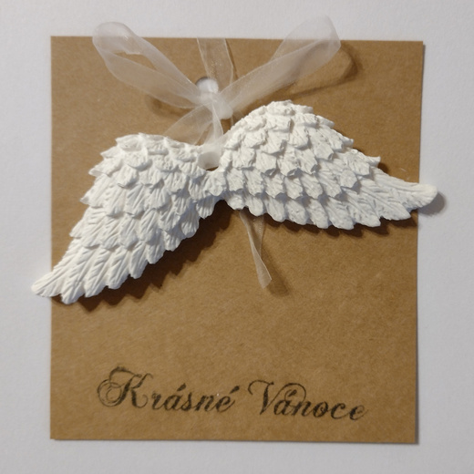 Křídla s vánočním textem