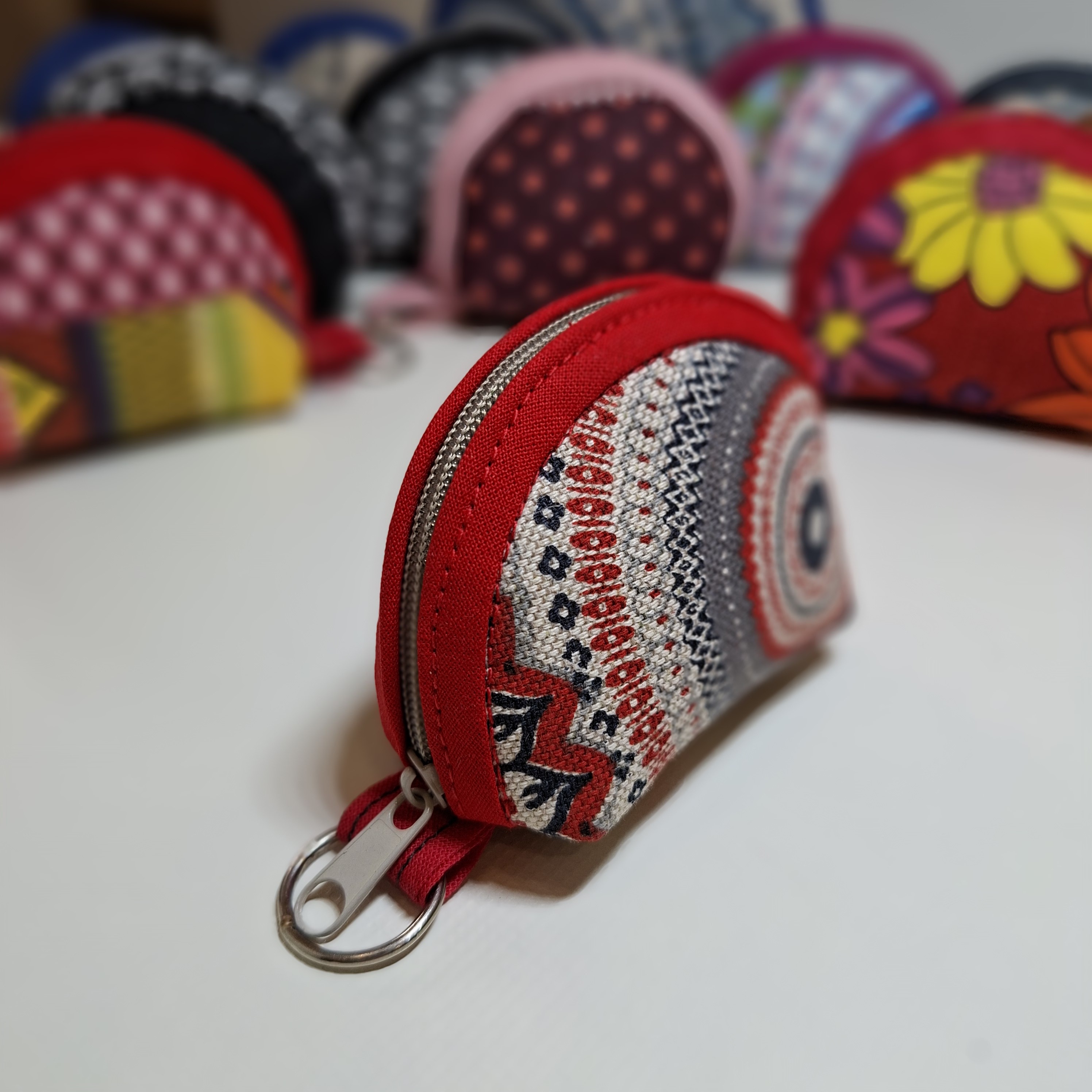 mini peněženka klíčenka červená